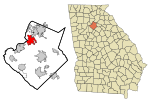 Gwinnett County Georgia Incorporated and Unincorporated areas Suwanee Highlighted